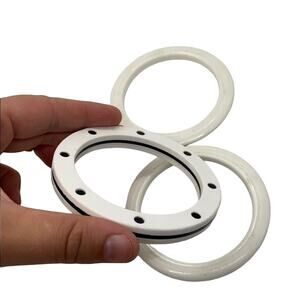 Vintage three white plastic bangles